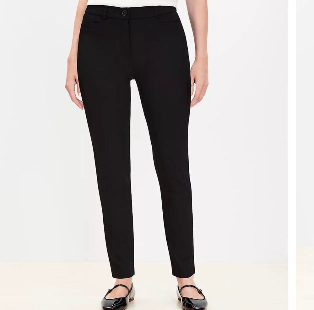 LOFT The Skinny Pants Black Size 14 Stretchy
